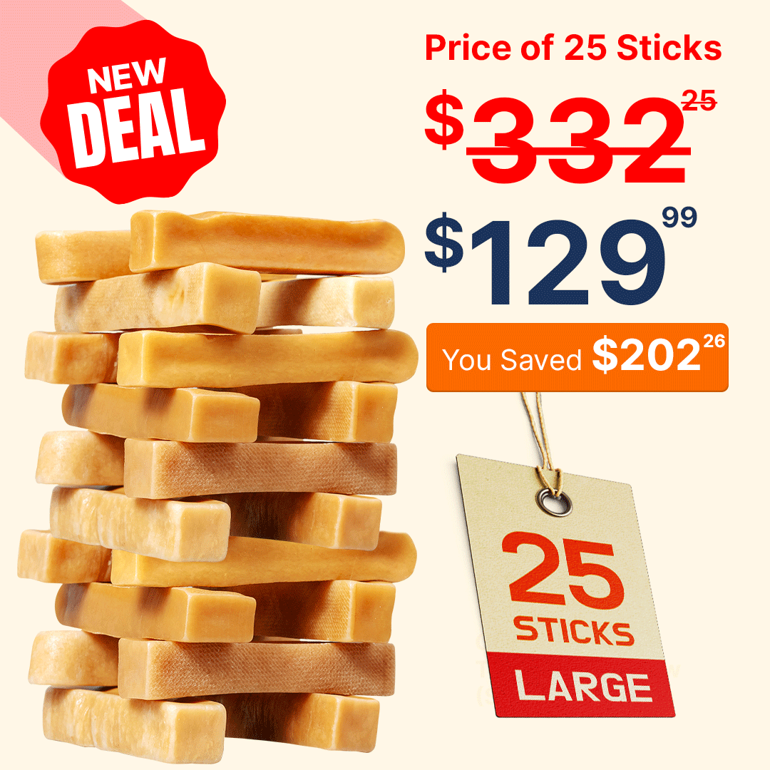 Large Yak Chews for Dogs Under 55 lbs – Natural, Durable Treats