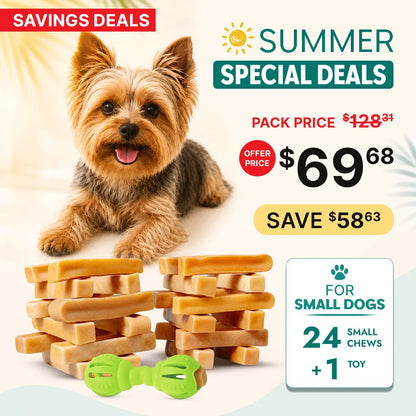 Small Himalayan Yak Chew (2lbs) + Interactive Dog Toy | Bundle for Dogs under 35 lbs