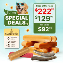 XL Dog Dental Chew Bundle – Durable Himalayan Yak Chews & Elk Antlers for Aggressive Chewers Under 70 lbs
