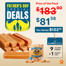 X-large Himalayan yak chew (3lbs) + yak cheese puffs bundle | For aggressive chewing & training