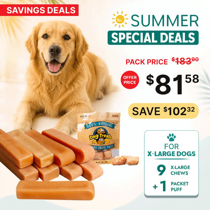 X-large Himalayan yak chew (3lbs) + yak cheese puffs bundle | For aggressive chewing & training