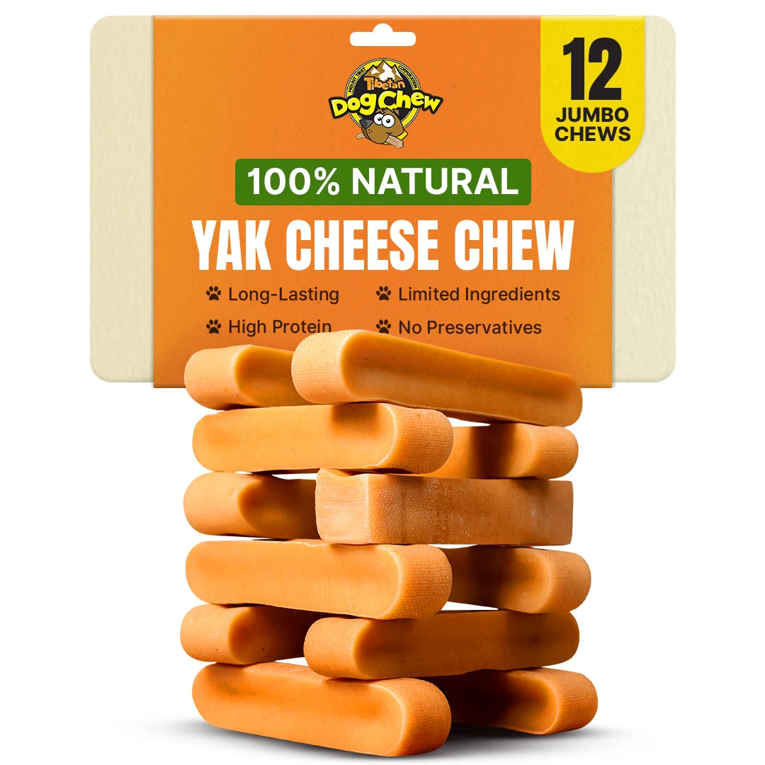 Jumbo Yak Chews for Dogs Up to 100 lbs – Natural & Long Lasting Treats | 13+ Years of Trust