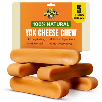 Jumbo Yak Chews for Dogs Up to 100 lbs – Natural & Long Lasting Treats | 13+ Years of Trust