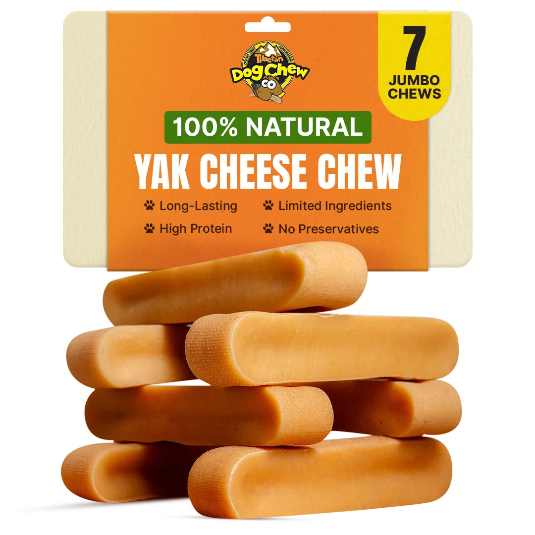 Jumbo Yak Chews for Dogs Up to 100 lbs – Natural & Long Lasting Treats | 13+ Years of Trust