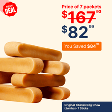 Jumbo Long Lasting Dog Chew for Heavy Chewers - 7 sticks