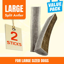 Large Split Antler Dog Treats | 2 Piece Durable Dog Chew for Strong Jaws