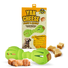 Tibetan Puff and Chew - Interactive Treat Dispenser & Dog Play Toy with 5 Yak Nuggets, for Dogs Under 35 lbs