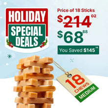 Tibetan Dog Chew – 18 Sticks | Medium Yak Cheese Chews for Healthy Dogs