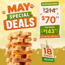 Tibetan Dog Chew – 18 Sticks | Medium Yak Cheese Chews for Healthy Dogs