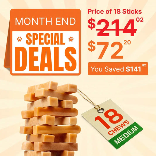 Tibetan Dog Chew – 18 Sticks | Medium Yak Cheese Chews for Healthy Dogs