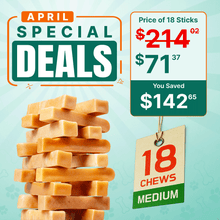 Tibetan Dog Chew – 18 Sticks | Medium Yak Cheese Chews for Healthy Dogs