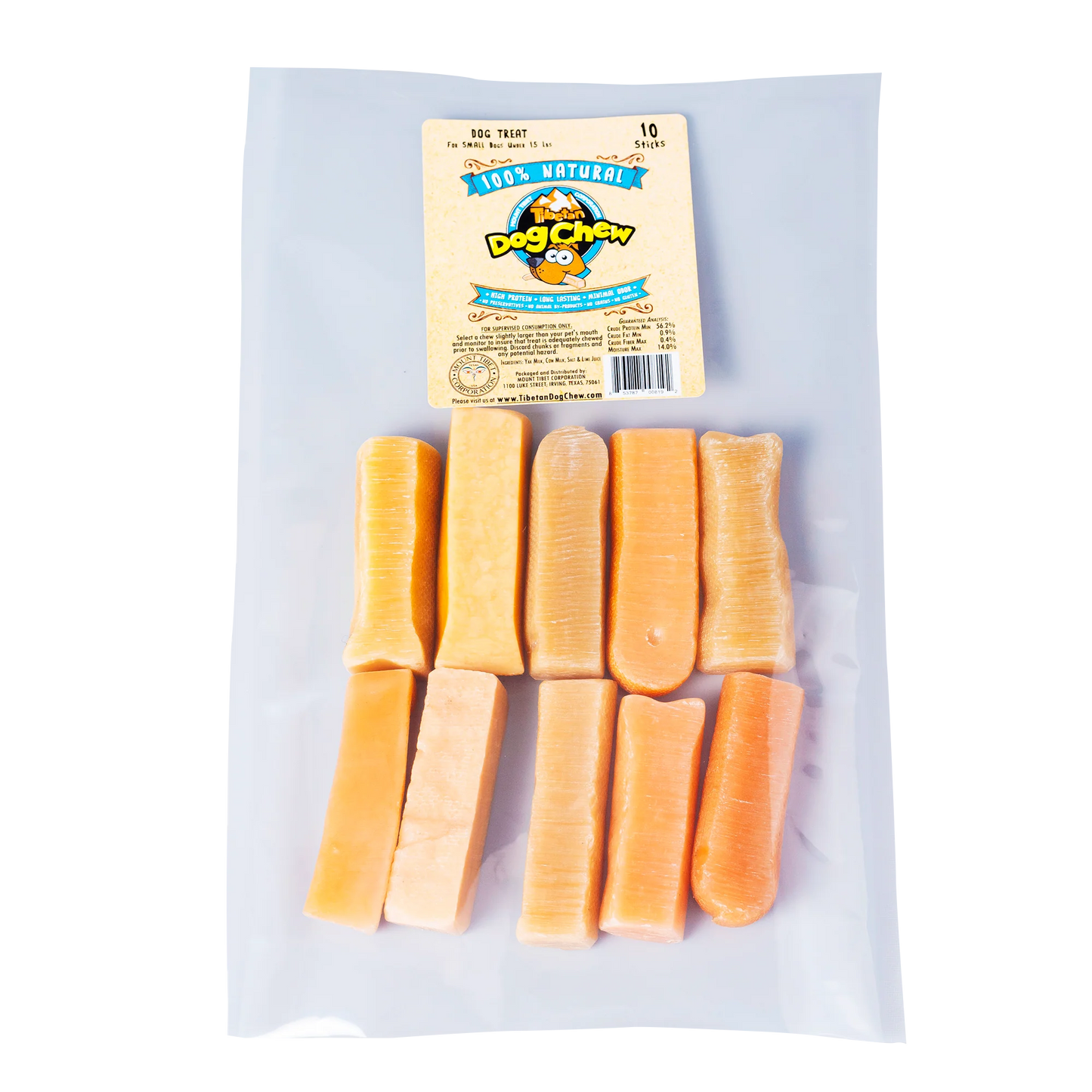Long Lasting Yak Cheese Chew for Small Dogs - 10 sticks