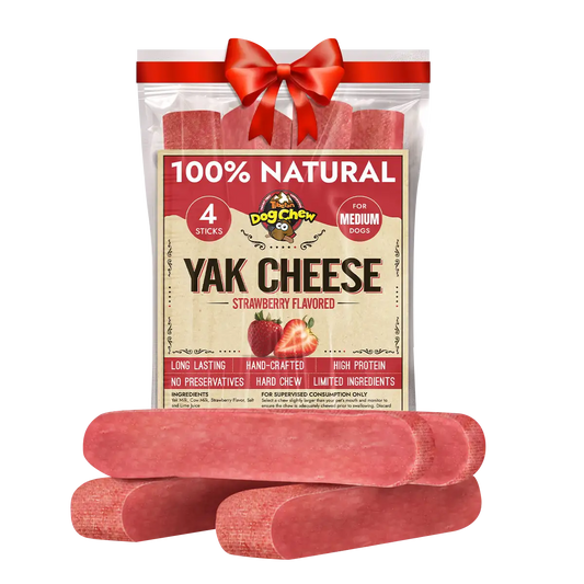 Strawberry Yak Chews – Long-Lasting Himalayan Treat with Natural Flavor