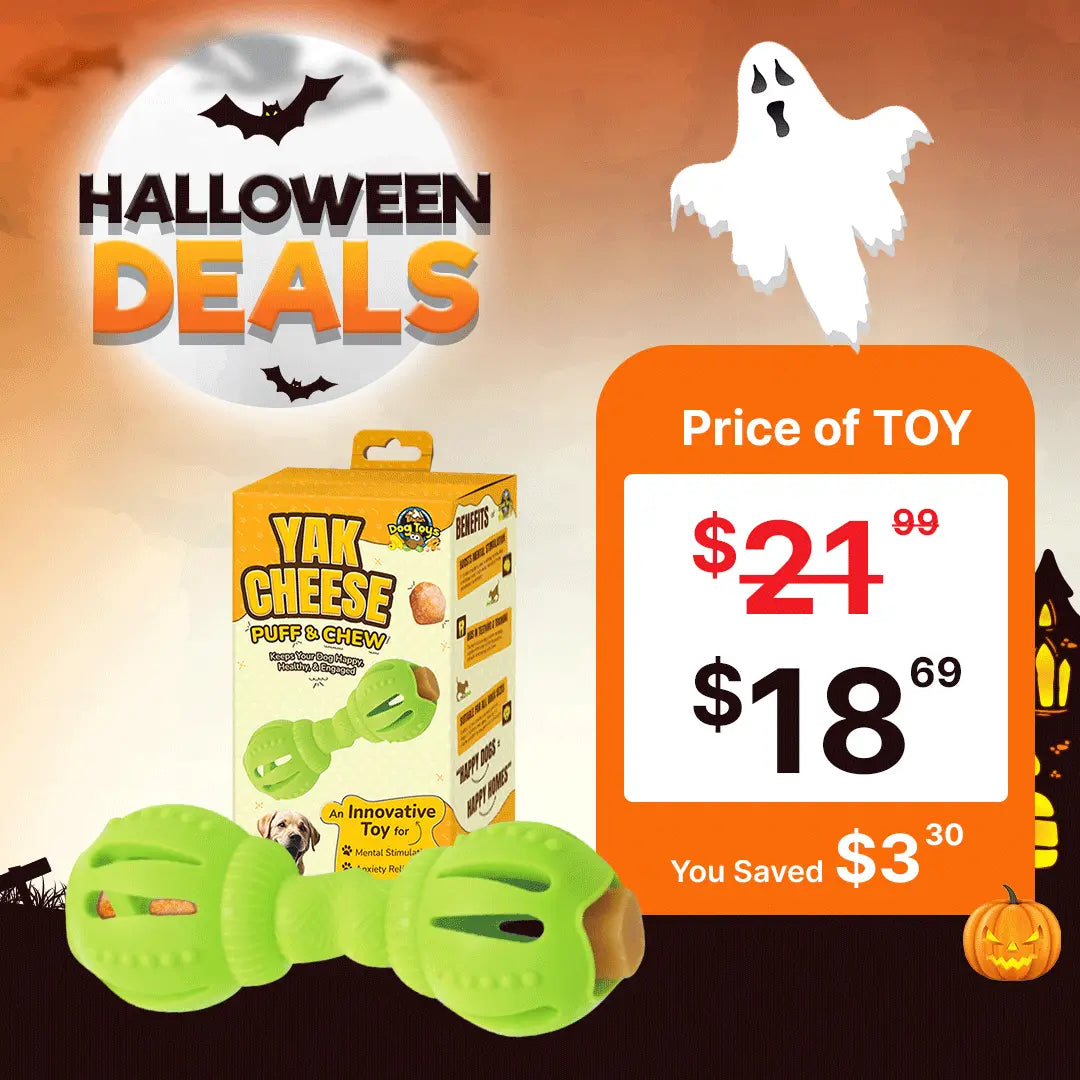 Tibetan Puff and Chew - Interactive Treat Dispenser & Dog Play Toy with 5 Yak Nuggets, for Dogs Under 35 lbs