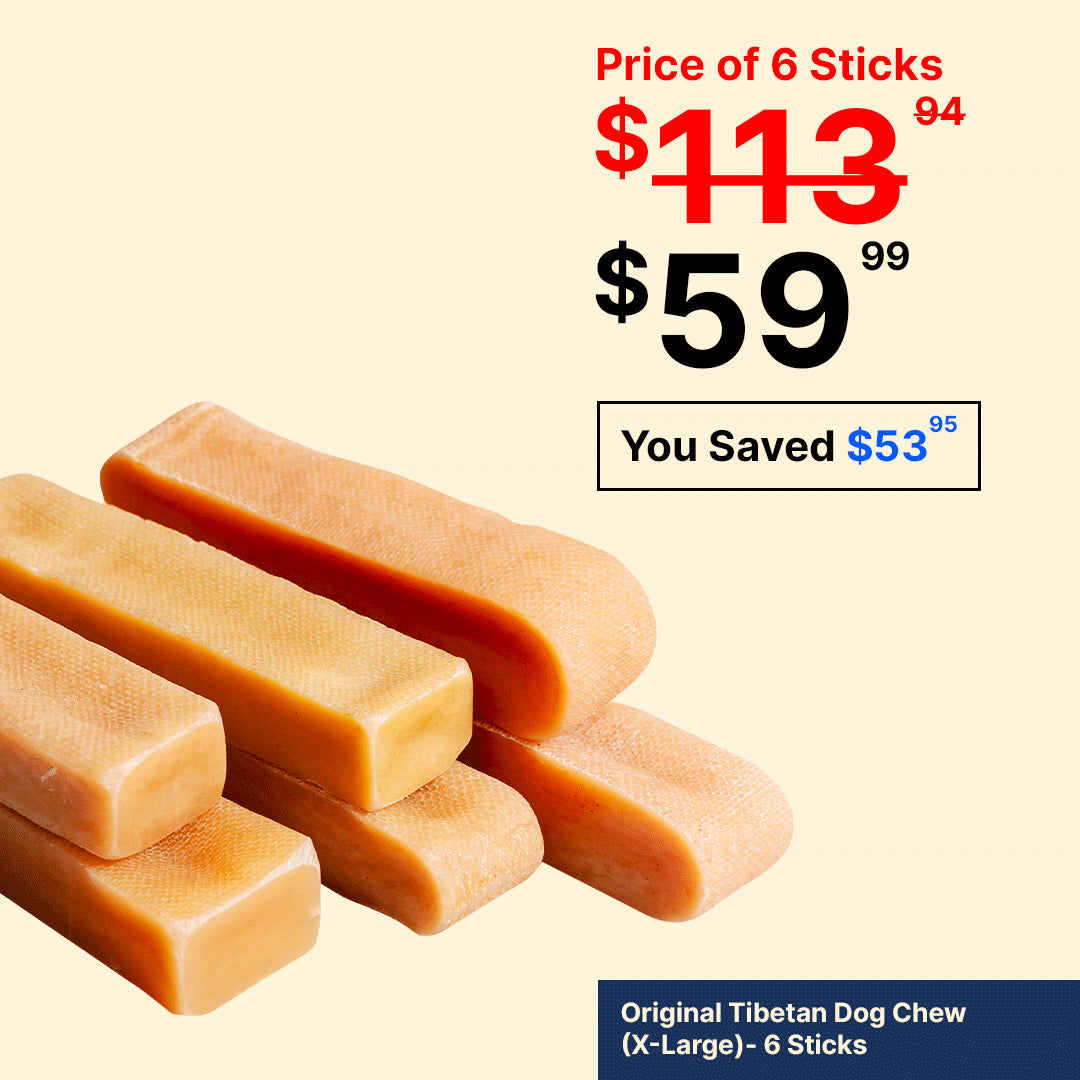 XL Yak Cheese Dog Chews for Most Aggressive Chewers Under 70 lbs - Natural & Long-Lasting