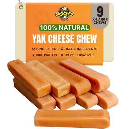 XL Yak Cheese Dog Chews for Most Aggressive Chewers Under 70 lbs - Natural & Long-Lasting