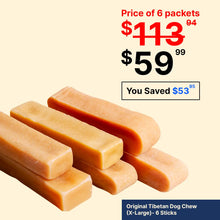 Original Tibetan Dog Chew (X-Large) - 6 Sticks