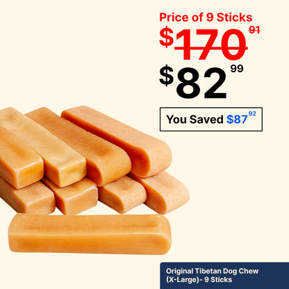 XL Yak Cheese Dog Chews for Most Aggressive Chewers Under 70 lbs - Natural & Long-Lasting